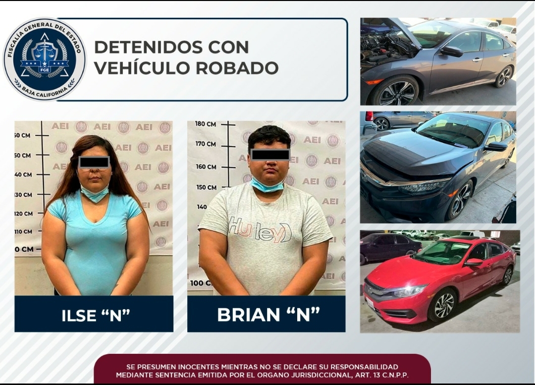 Detienen a pareja que vendía por Facebook vehículos robados con series clonadas