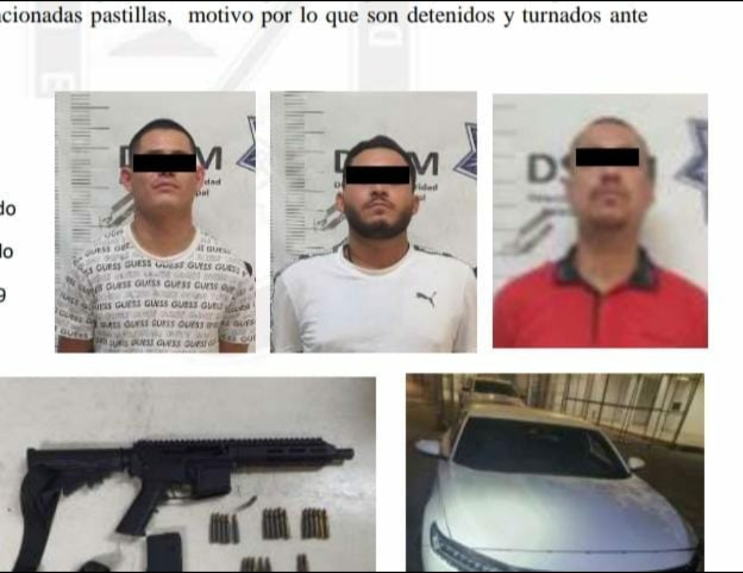 Detienen a 3 hombres con pastillas de Fentanilo y arma de fuego en Mexicali