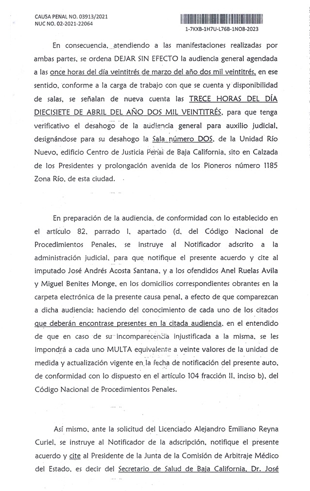 Cita Juez a titular de ISESALUD en caso de negligencia médica de la joven Reina Michel