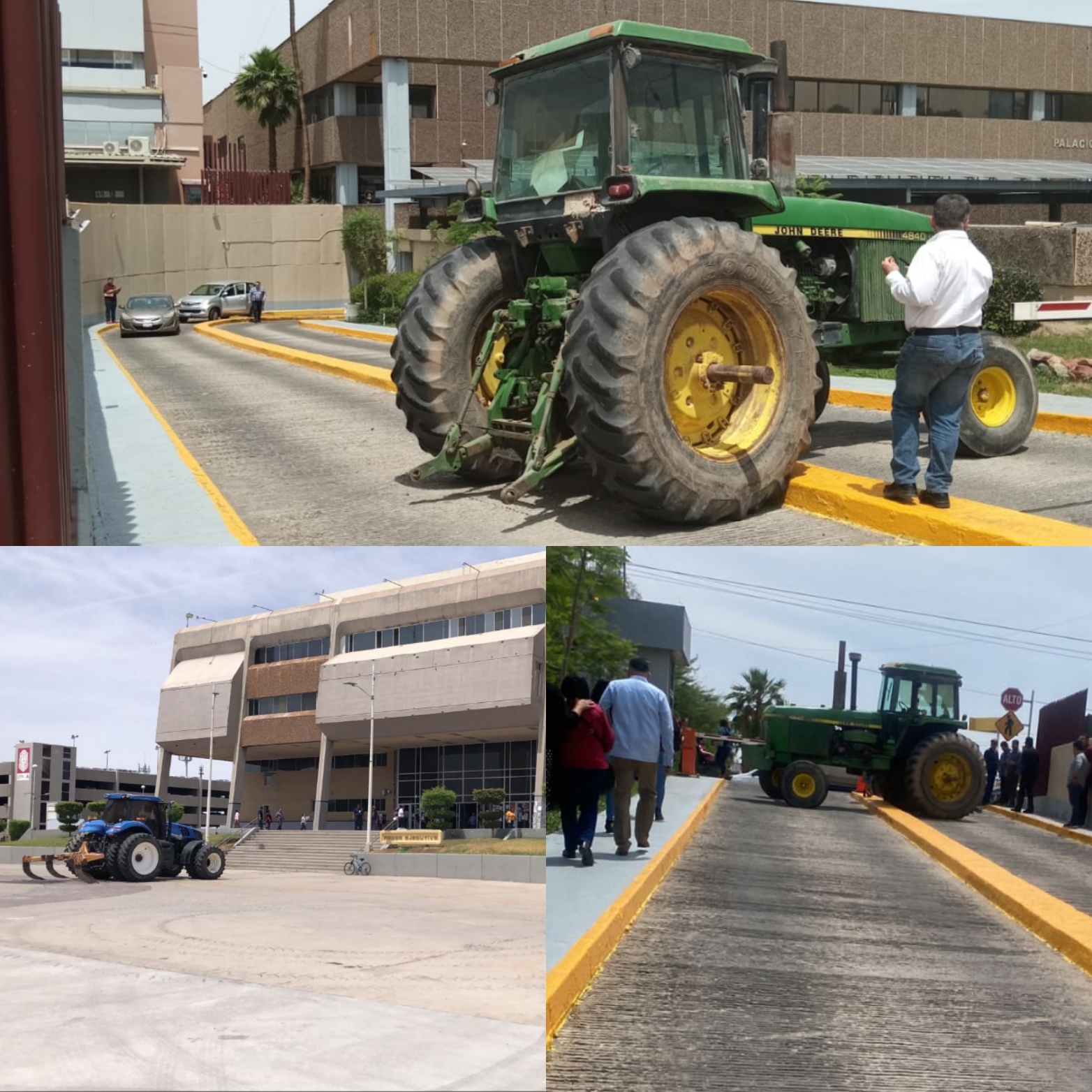 Bloquean trigueros accesos al Palacio Municipal y los del Gobierno del Estado