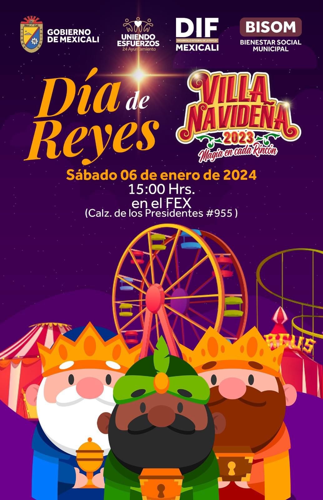Invitan a familias a celebrar el Día de Reyes en la Villa Navideña