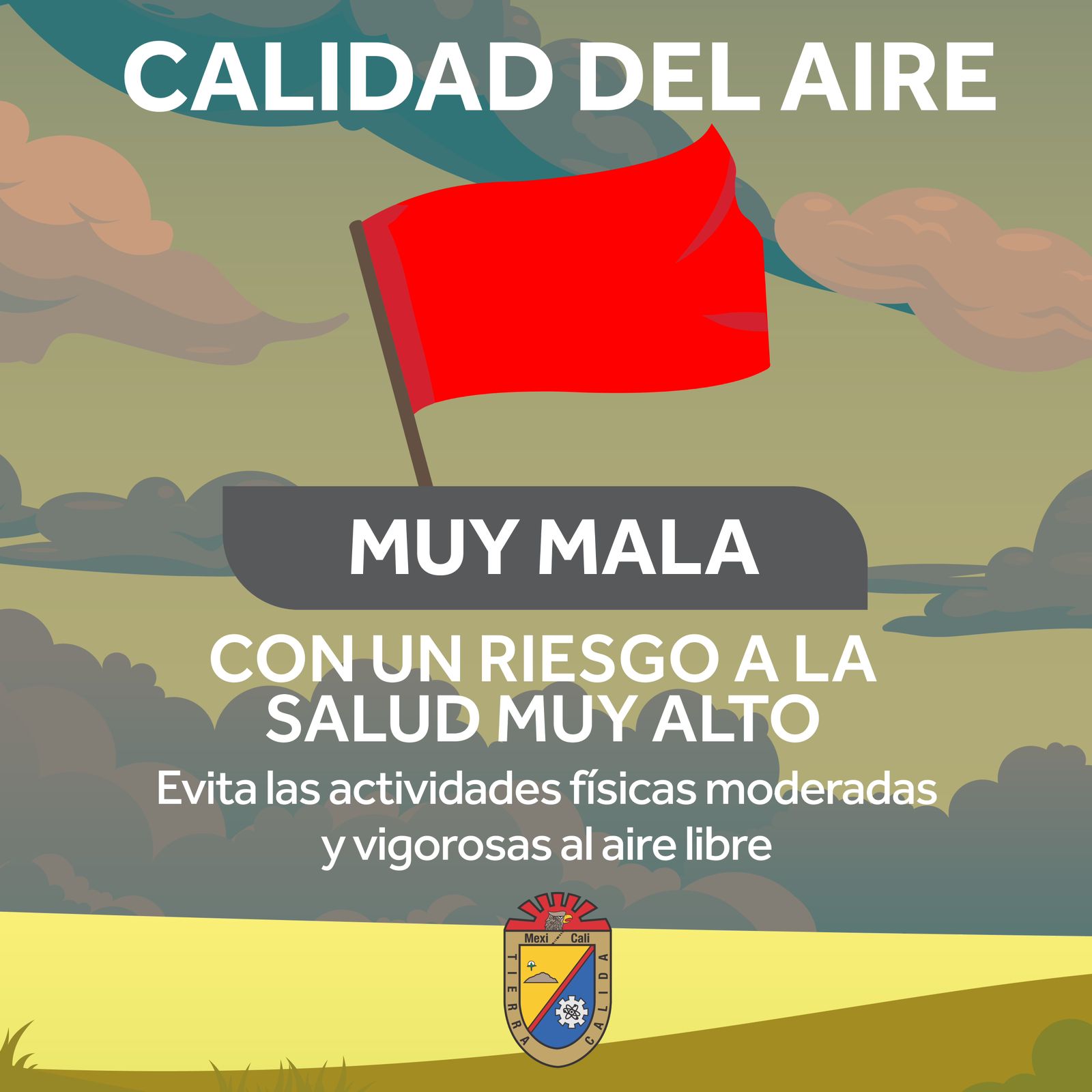 Alerta en Mexicali por calidad de aire y ráfagas de viento