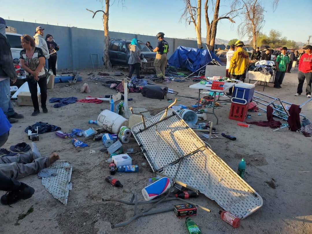 Atropellan a vendedores de Tianguis en Mexicali, conductor huye; Hay siete personas lesionadas