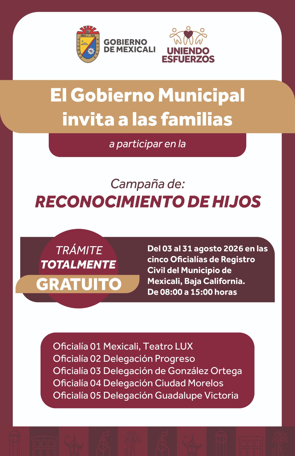GRATIS RECONOCIMIENTO DE HIJOS DURANTE AGOST