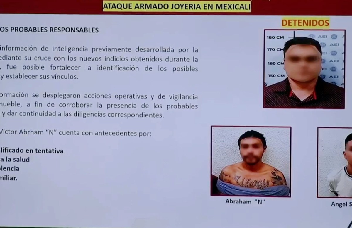 Detienen a homicida de joyero tras asalto en Mexicali.