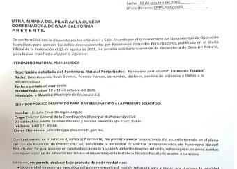 Solicitan Ensenada declaratoria de Desastre Natural por víctimas de tormenta Rachel
